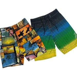 Billabong Hybrid Multicolor Board Shorts Bundle of 2 Men's 32